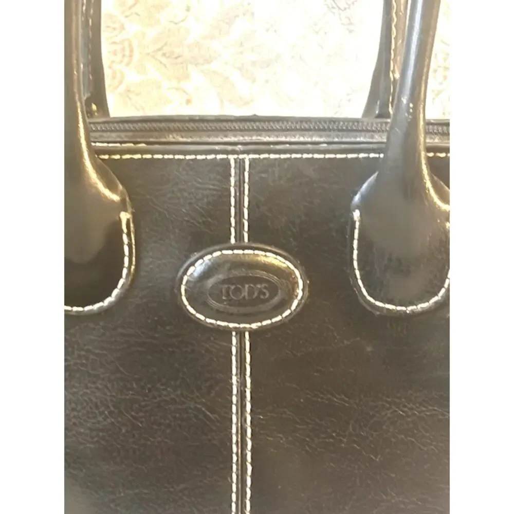 Tod's D Styling Mini-Tote Black Leather D-bag Purse - Picture 2 of 4